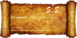 Stemper Sára névjegykártya